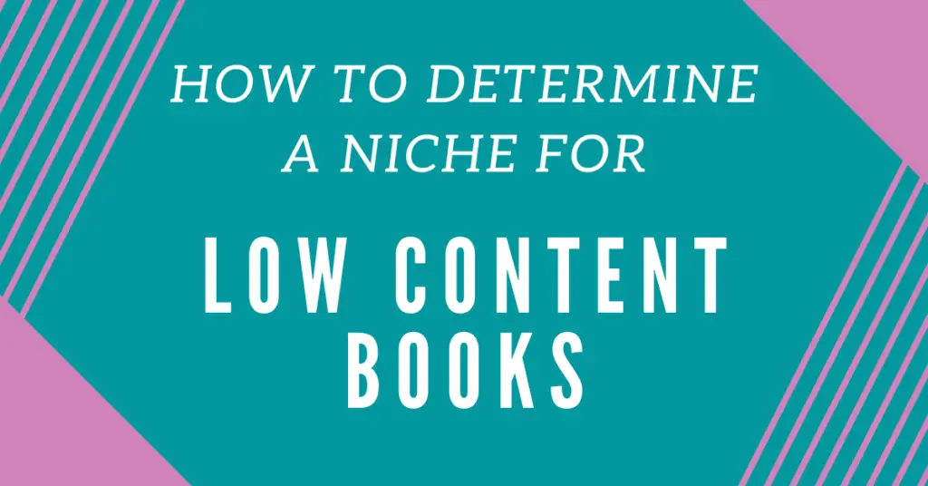 HOW TO DETERMINE A NICHE FOR LOW CONTENT BOOKS