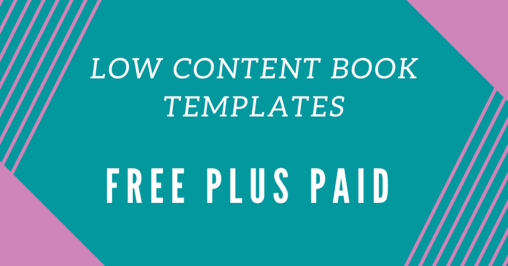 LOW CONTENT BOOK TEMPLATES