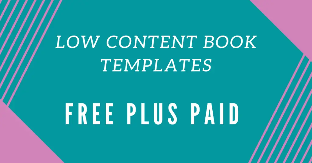 LOW CONTENT BOOK TEMPLATES