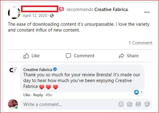 creative fabrica positive feedback 2