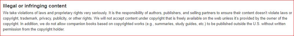 kdp content guidelines - copyright infringement