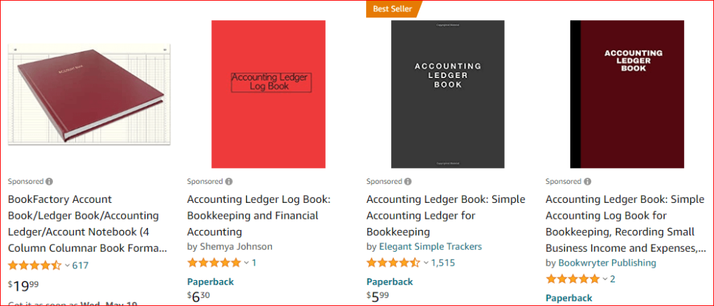 accounting ledger book on amazon