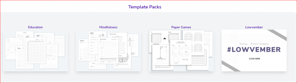 template packs tangent interiors