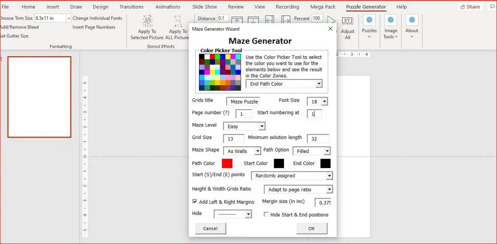 creating maze puzzle in powerpoint