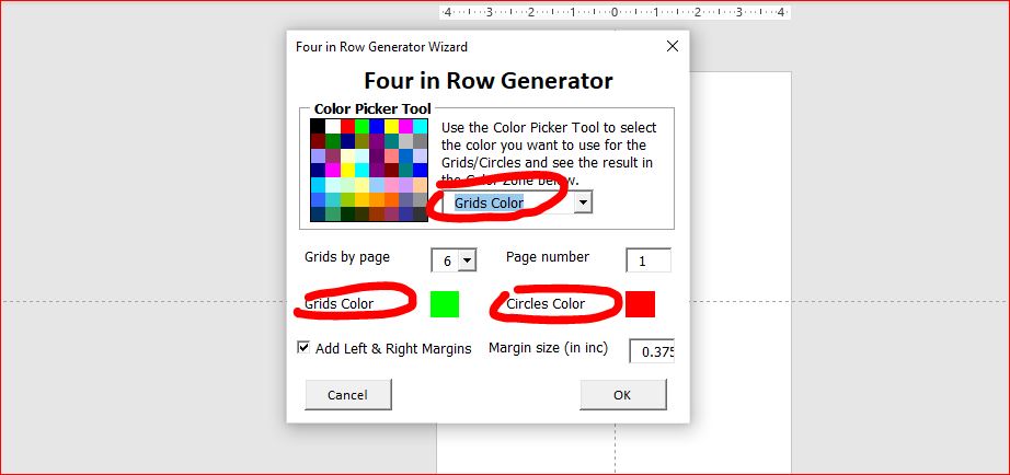 four in a row generator wizard