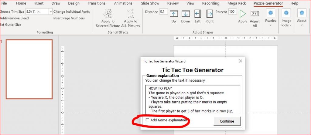 tic tac toe generator powerpoint