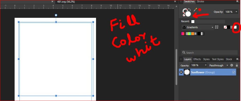 changing the fill color affinity designer