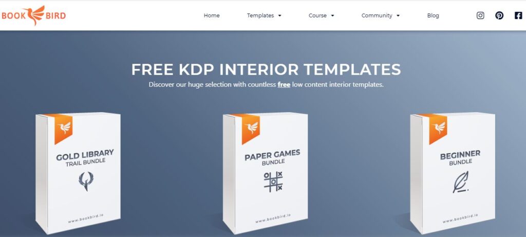 bookbird.io free kdp interior templates