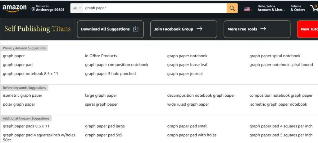 graph paper kdp niche research