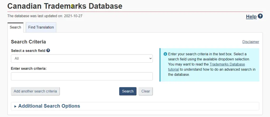 canadian trademark database