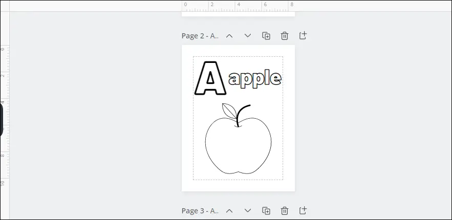a is for apple kid coloring page