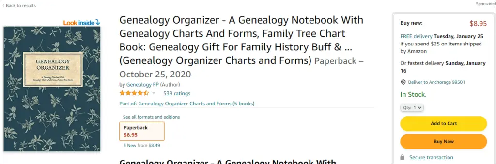 genealogy organiser kdp niche