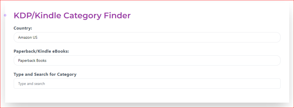 KDP-Kindle Category Finder