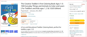 The Creative Toddler's First Coloring Book Ages 1-3: 100 Everyday Things  and Animals to Color and Learn