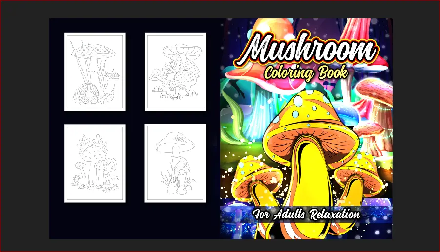 mushroom coloring book cover