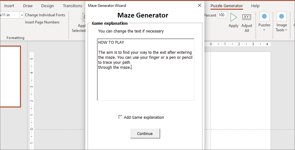 maze generator game explanation