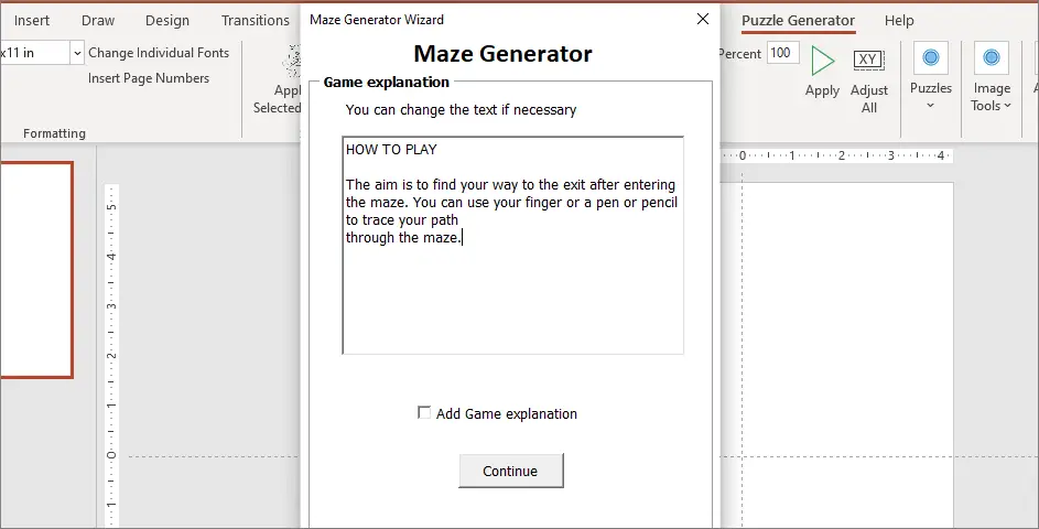 maze generator game explanation