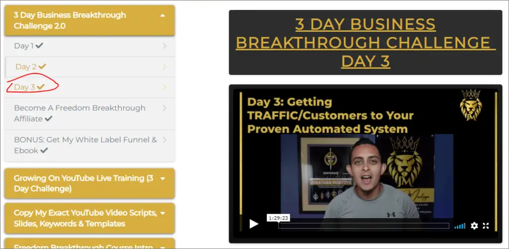 day 3 of 3-day business breakthrough challenge