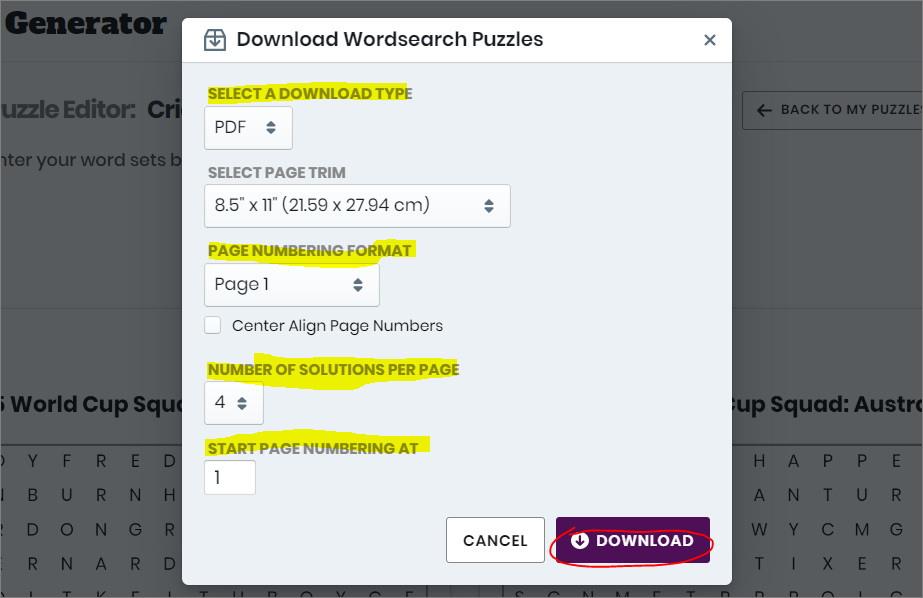 download word search puzzles as pdf