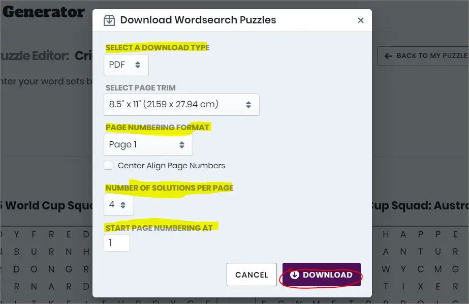 download word search puzzles as pdf