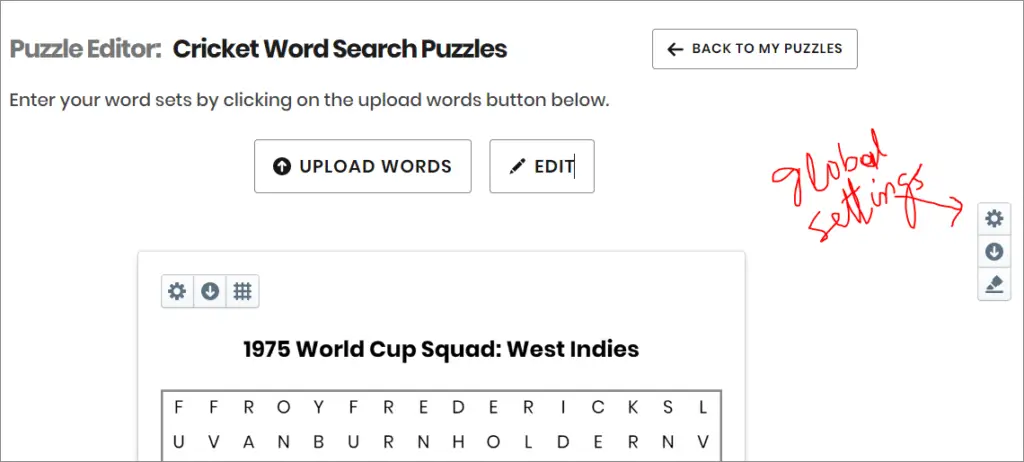 global puzzle settings