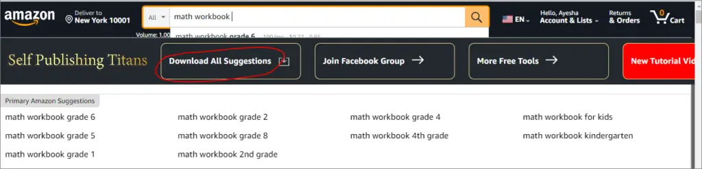 download all amazon search suggestions