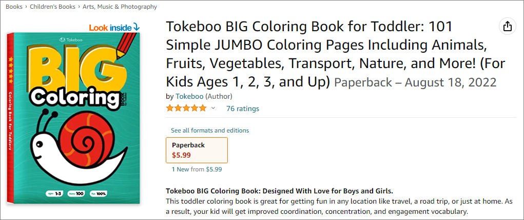 coloring books for toddlers