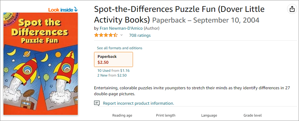spot the difference puzzle books kdp amazon