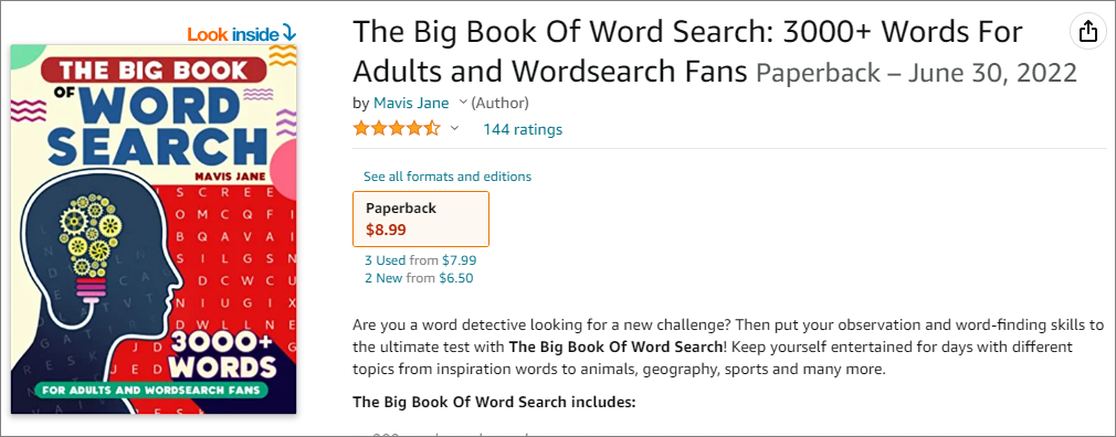 word search puzzle books amazon kdp