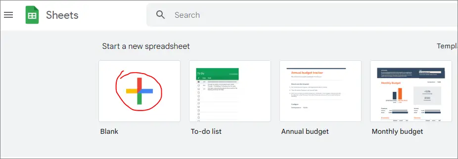 google sheets start a new spreadsheet