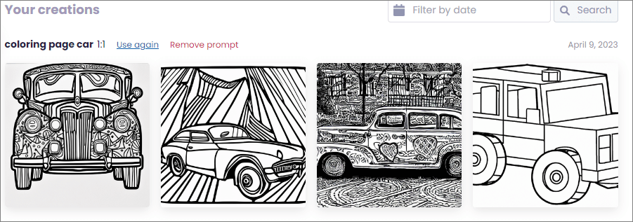 coloring page car by cf spark art generator