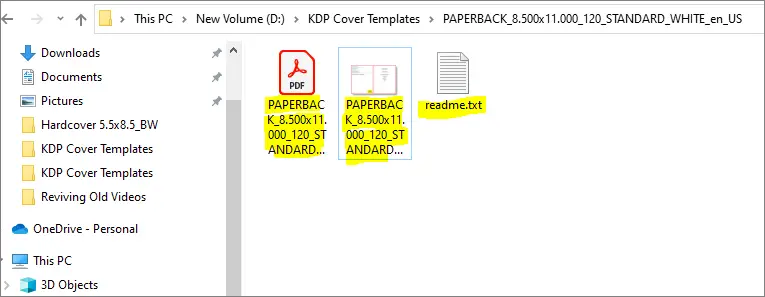 kdp cover templates folder