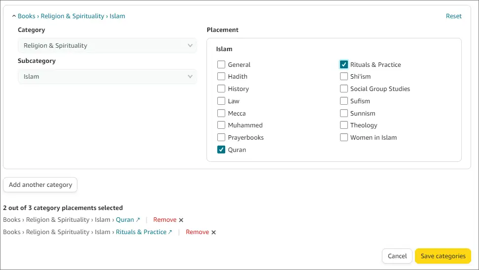 kdp categories for blank lined journal