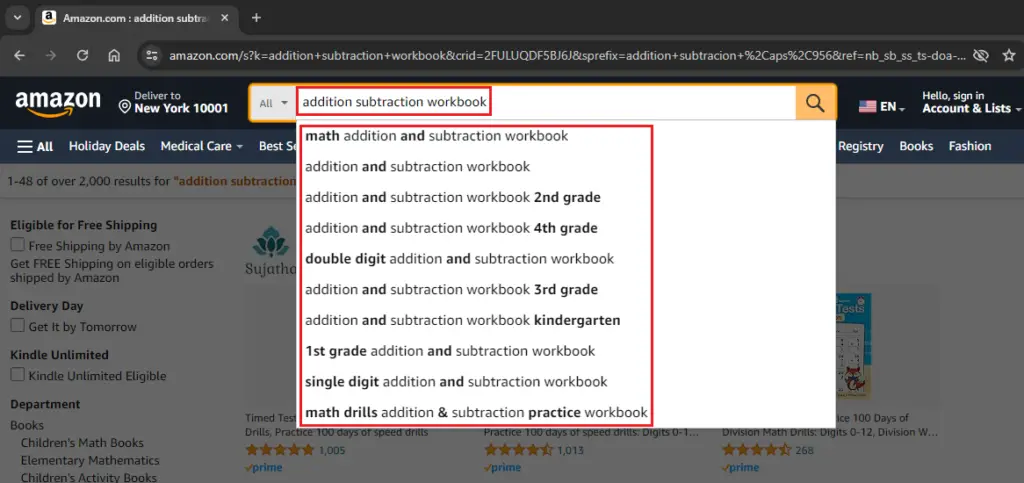 addition subtraction workbook search suggestions