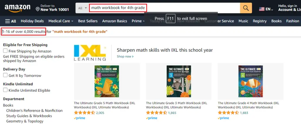 finding low competition math workbook niche