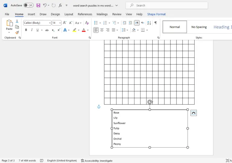 How to Make a Word Search Puzzle in MS Word (With Pictures) - Low ...