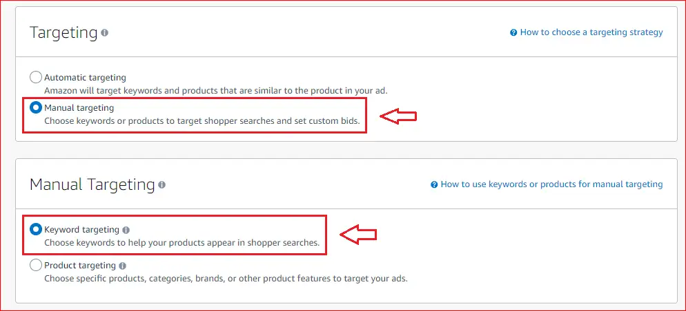 kdp manual targeting ads - keyword targeting