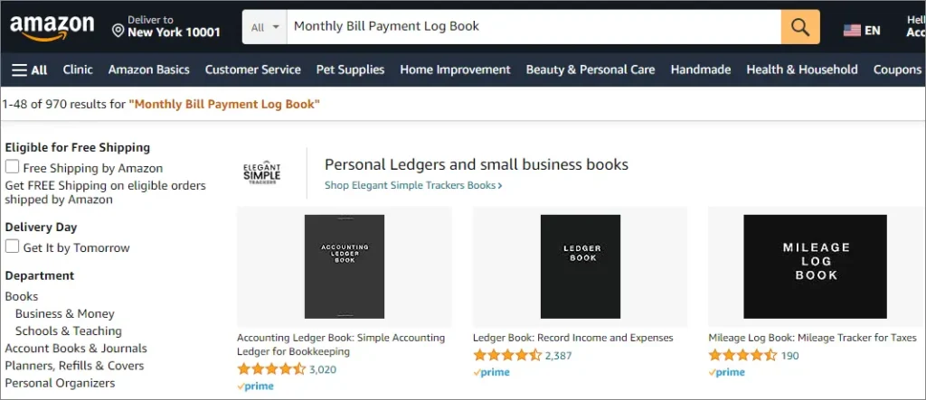 monthly bill payment log book kdp niche