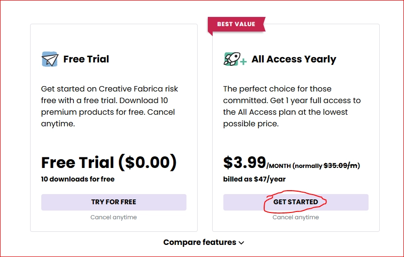 Creative Fabrica Coupon Code 2026 - Over 86% OFF 2 creative-fabrica-subscription-page