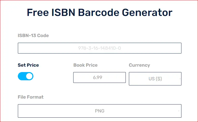 free isbn bar code generator