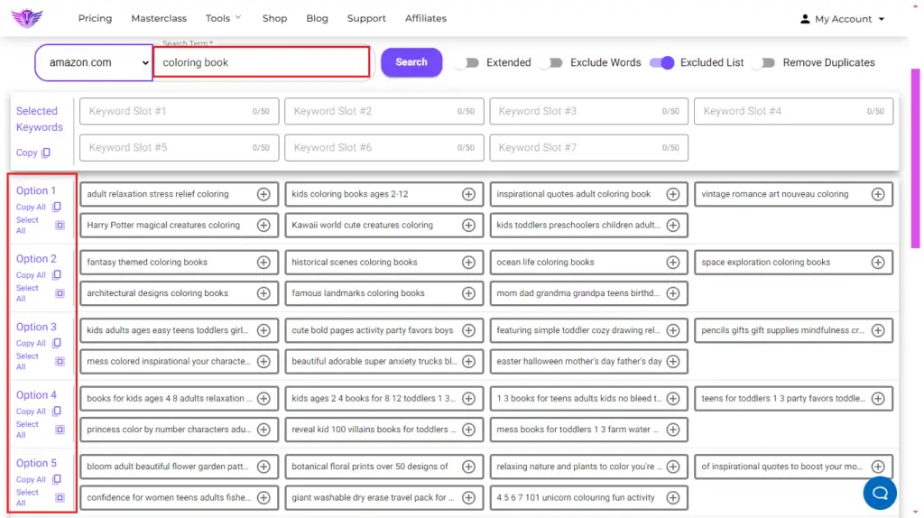 7 keyword options explained