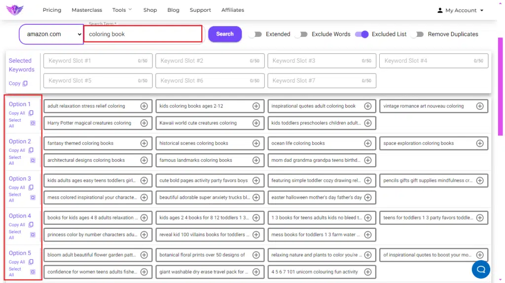 7 keyword options explained