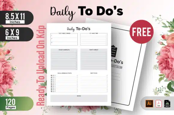 Kdp Interior Daily To Do List Planner Free