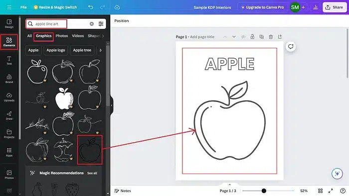 add line art in canva