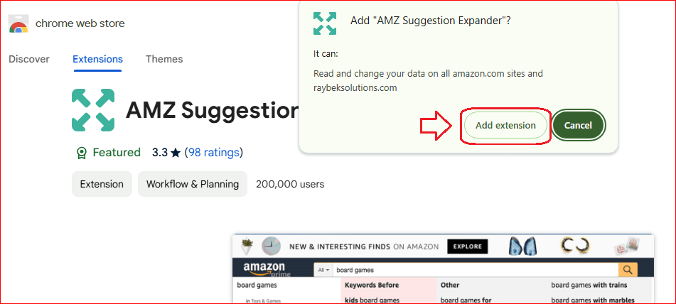 add amz suggestion expander to chrome