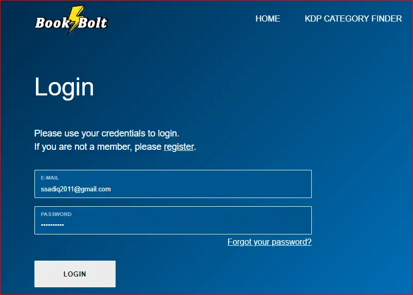 book bolt login page