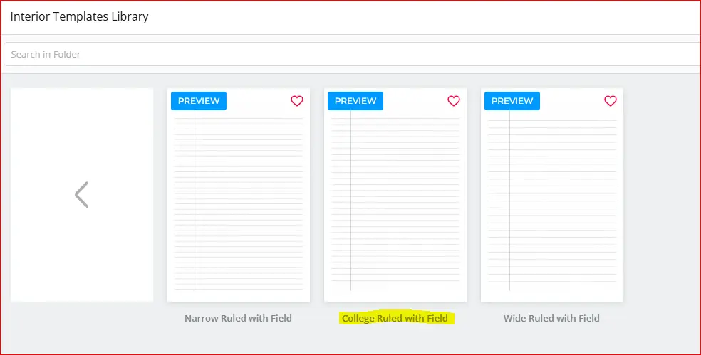 notebook with field variants