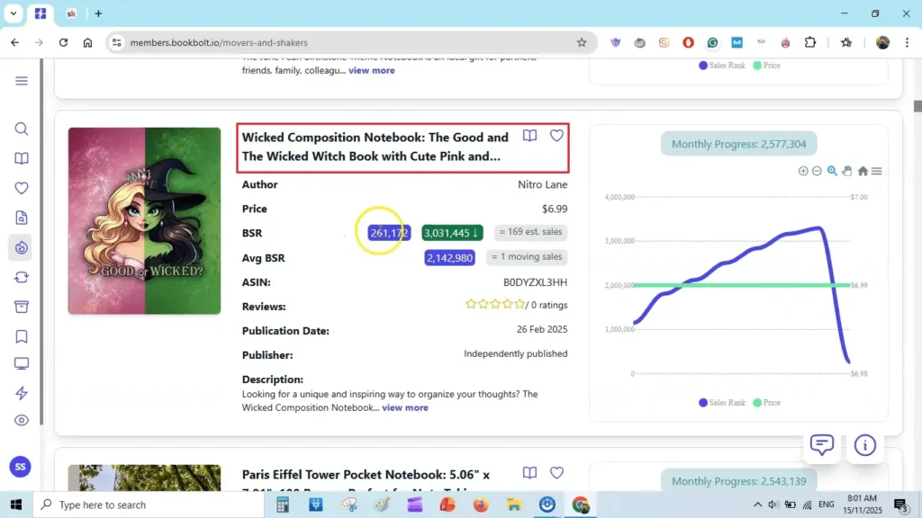 Amazon KDP Movers & Shakers: What’s Selling Daily, Weekly, and Monthly 5 Wicked composition notebook