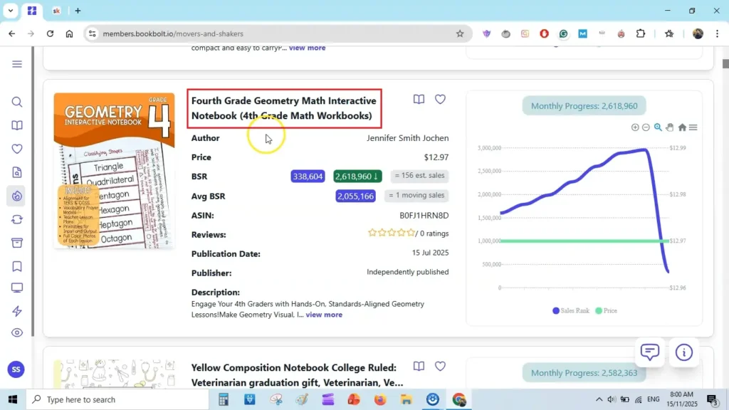 Amazon KDP Movers & Shakers: What’s Selling Daily, Weekly, and Monthly 4 fourth grade geometry math workbook