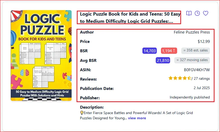 Amazon KDP Niche Research for Beginners (2026) 8 logic puzzle book for kids and teens